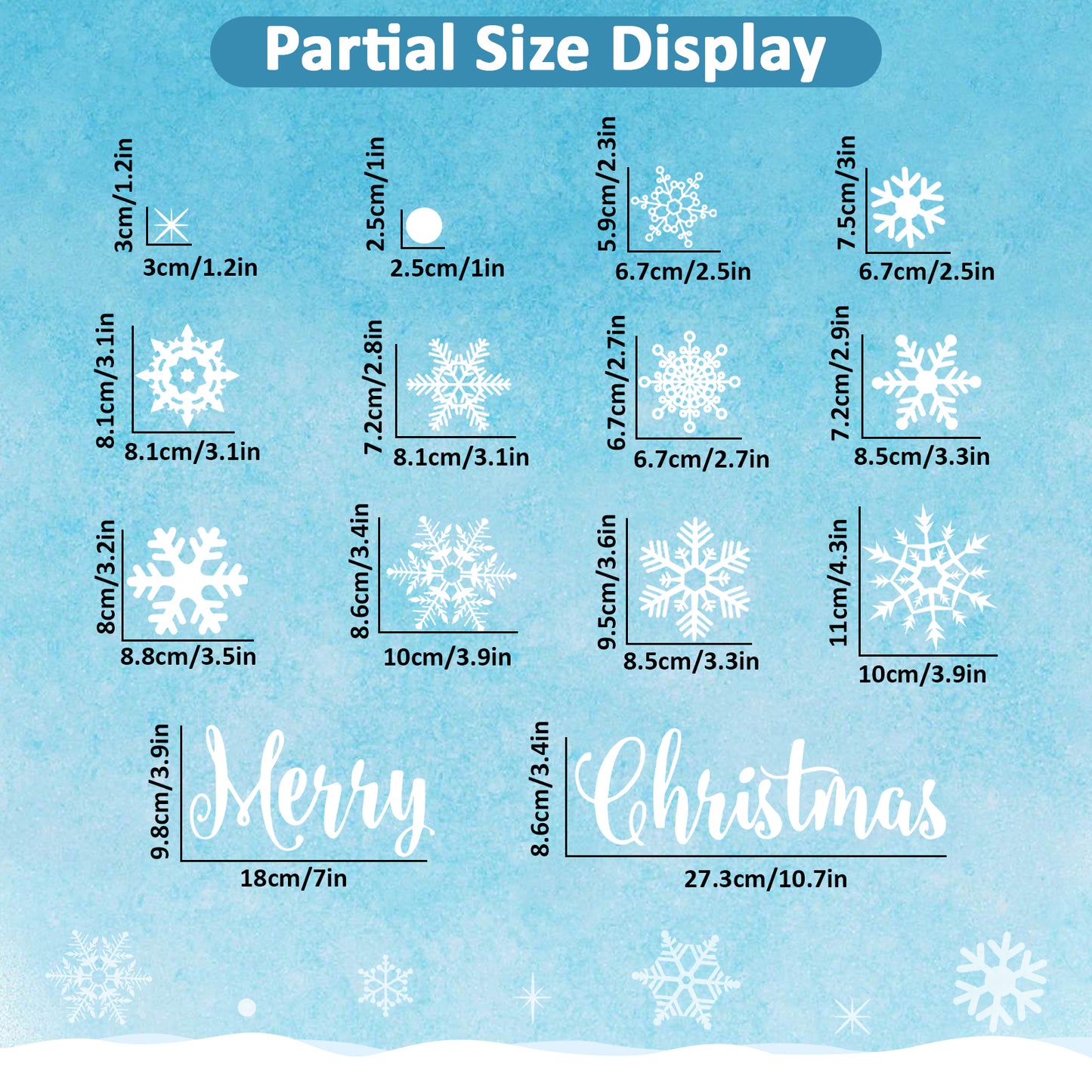 AI62 Decor 157-Piece Christmas Snowflake Window Stickers – Reusable