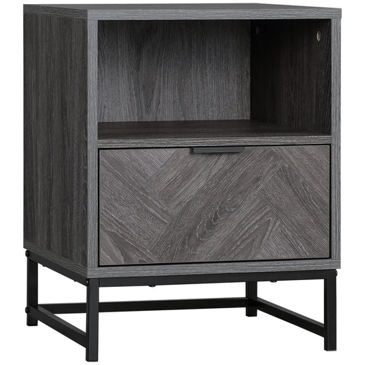 AI62 Decor Bedside Table with Drawer & Shelf