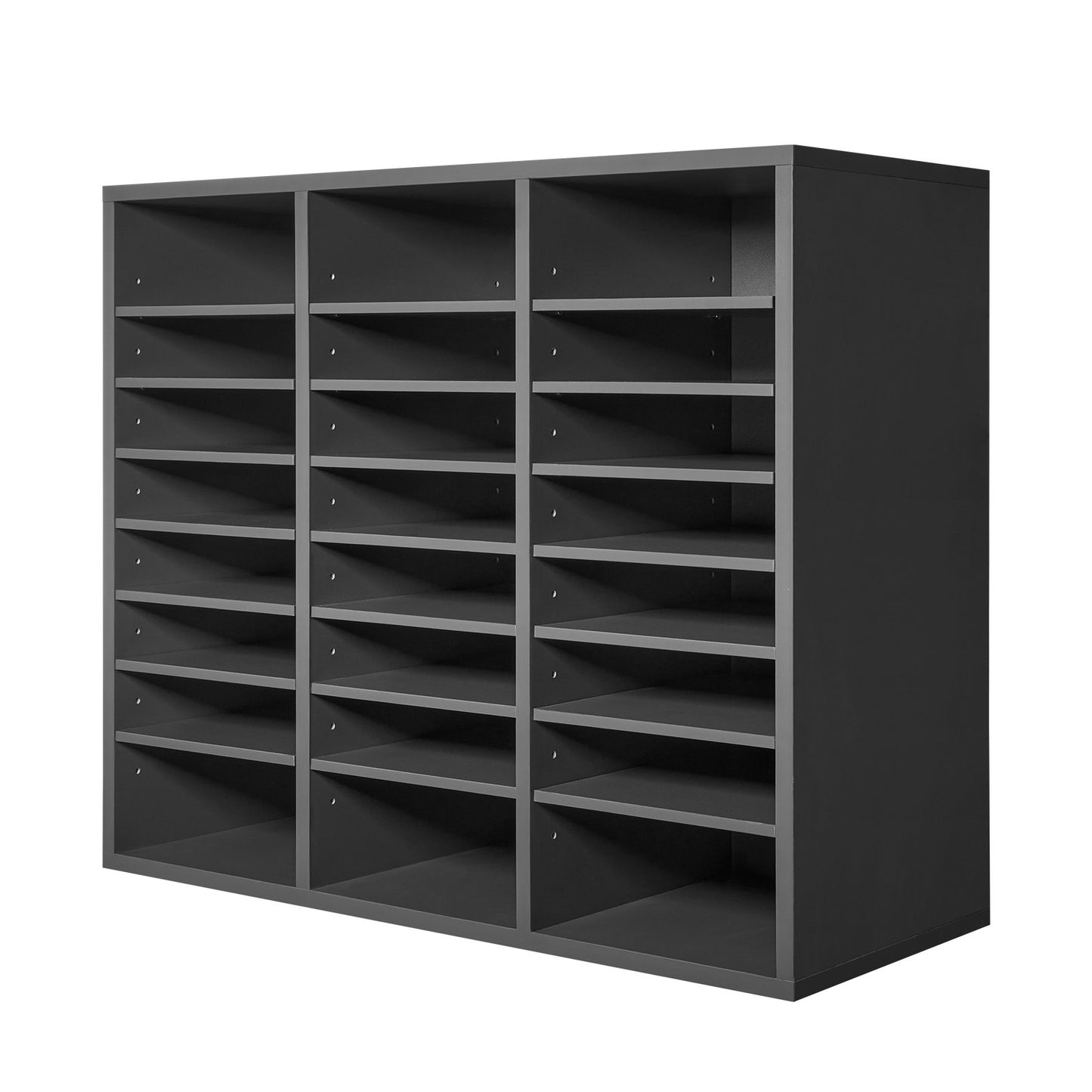 AI62 Decor Wooden Office Mailbox Sorter with 24 Slots – Grey