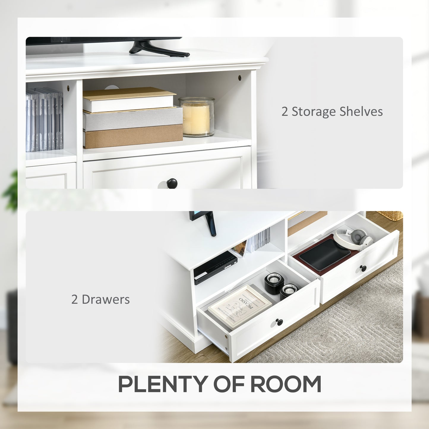 AI62 Decor Modern TV Stand with Drawers & Shelves