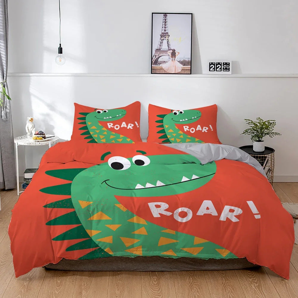 Children’s Cartoon Printed 3-Piece Bedding Set AI62Decor