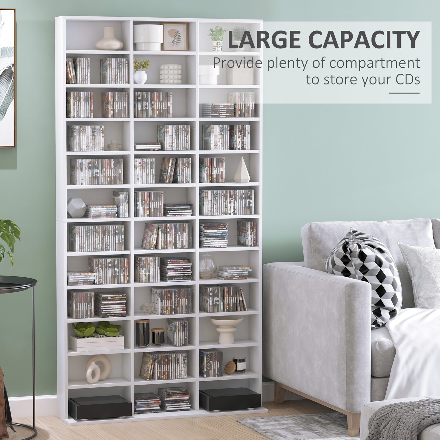 AI62 Decor 33 Adjustable Compartment Storage Unit - White