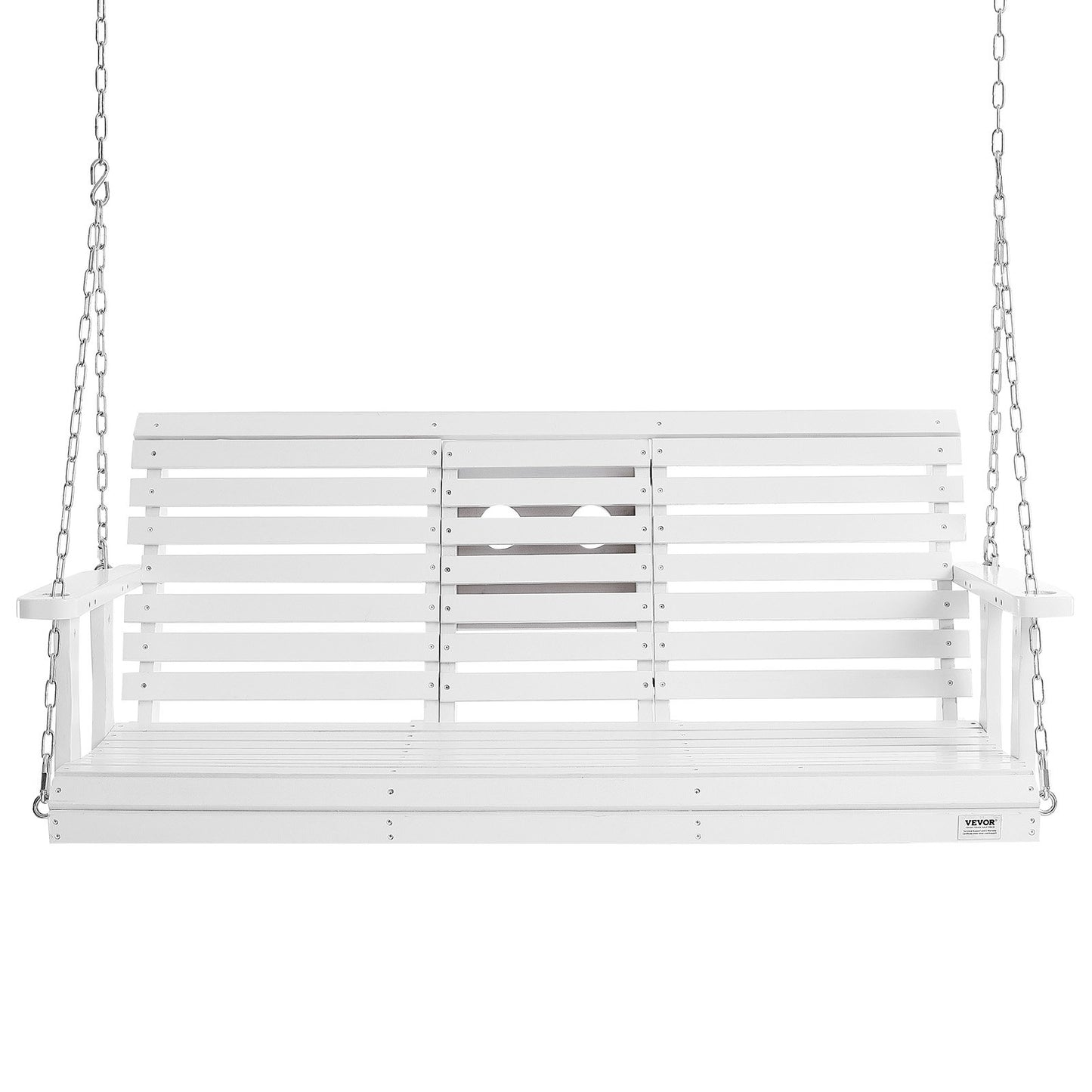AI62 Decor Heavy Duty White Porch Swing with Hanging Chains