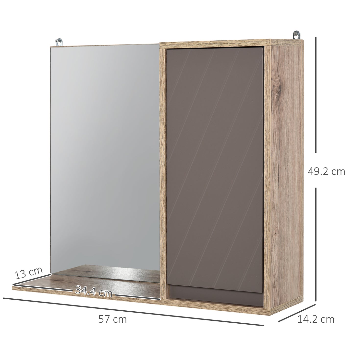 AI62 Decor Wall-Mounted Bathroom Mirror Cabinet with Adjustable Shelf