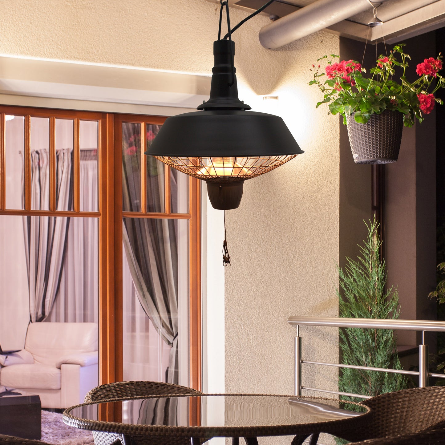 AI62 Decor 2100W Outdoor Halogen Ceiling Heater & Patio Warmer – Black