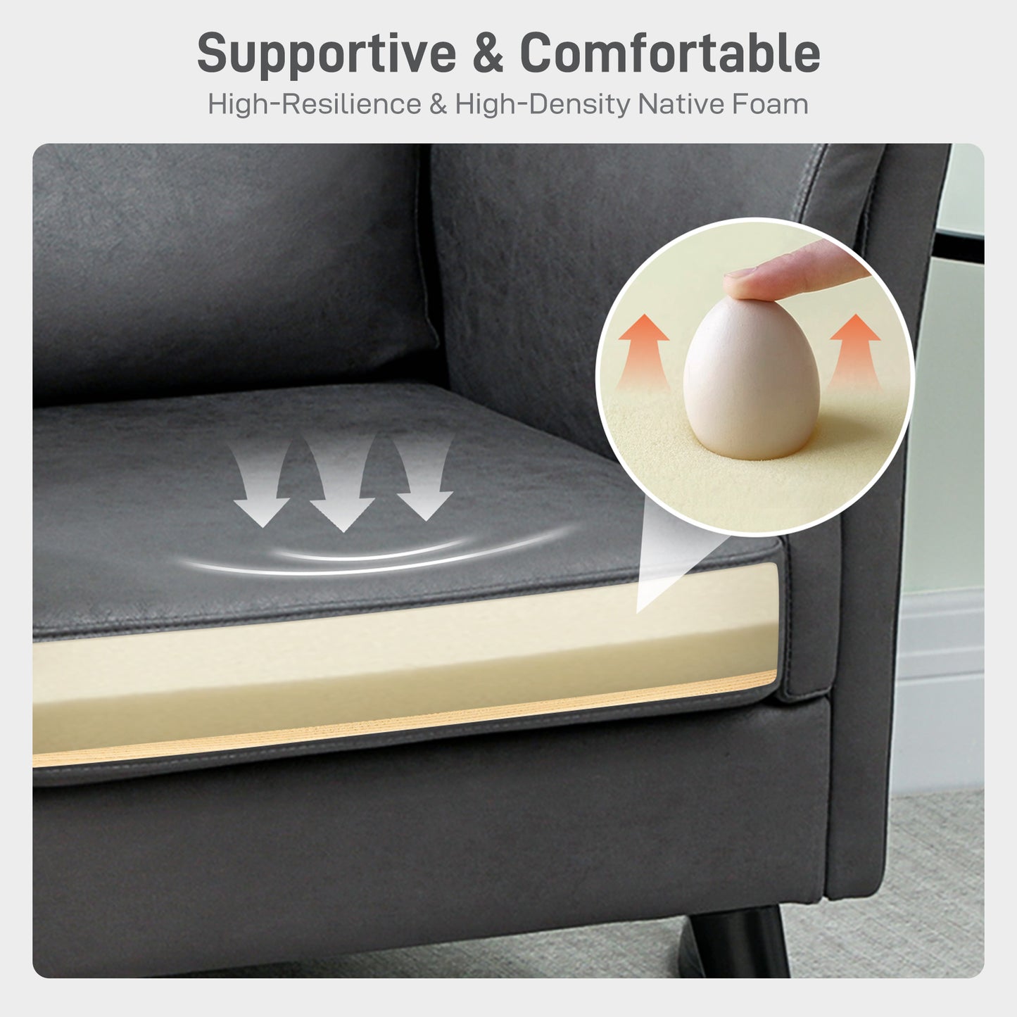 AI62 Decor Two-Seater Leathaire Sofa - Grey