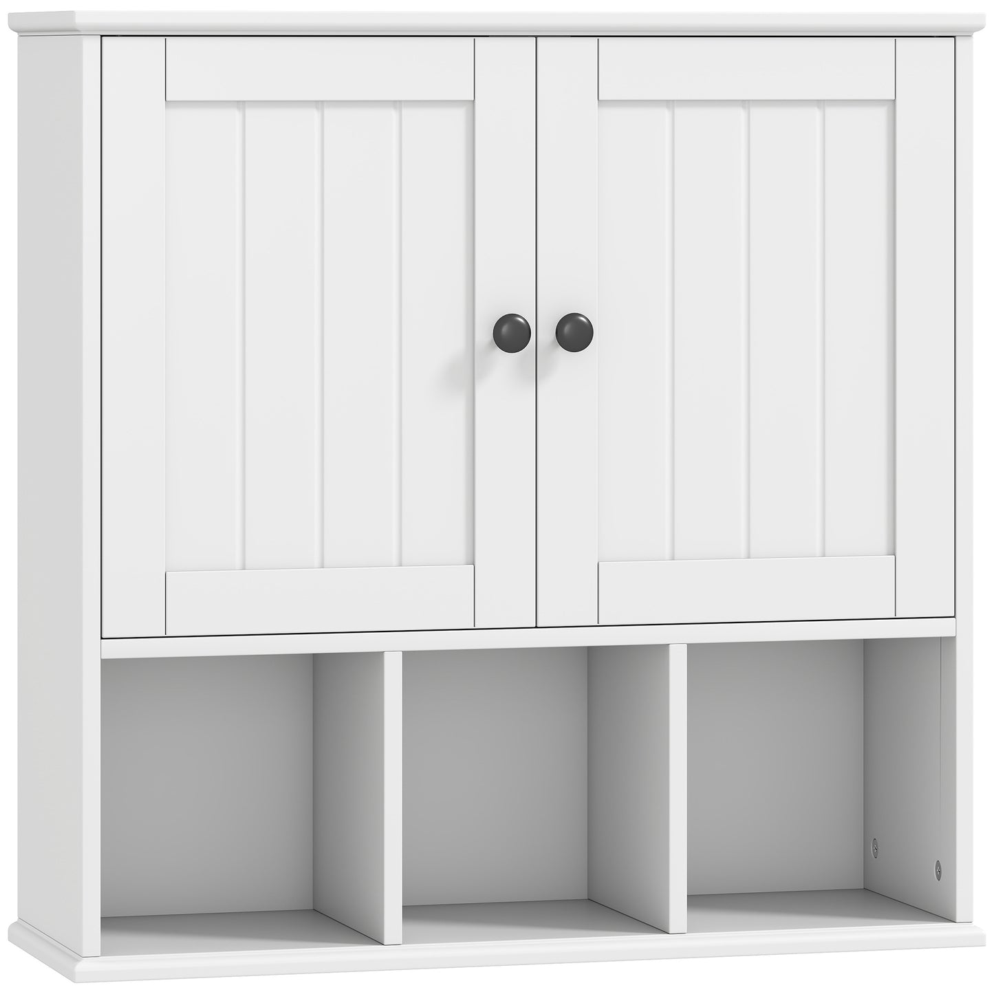 AI62Decor White Wall-Mounted Medicine Cabinet with Open Compartments