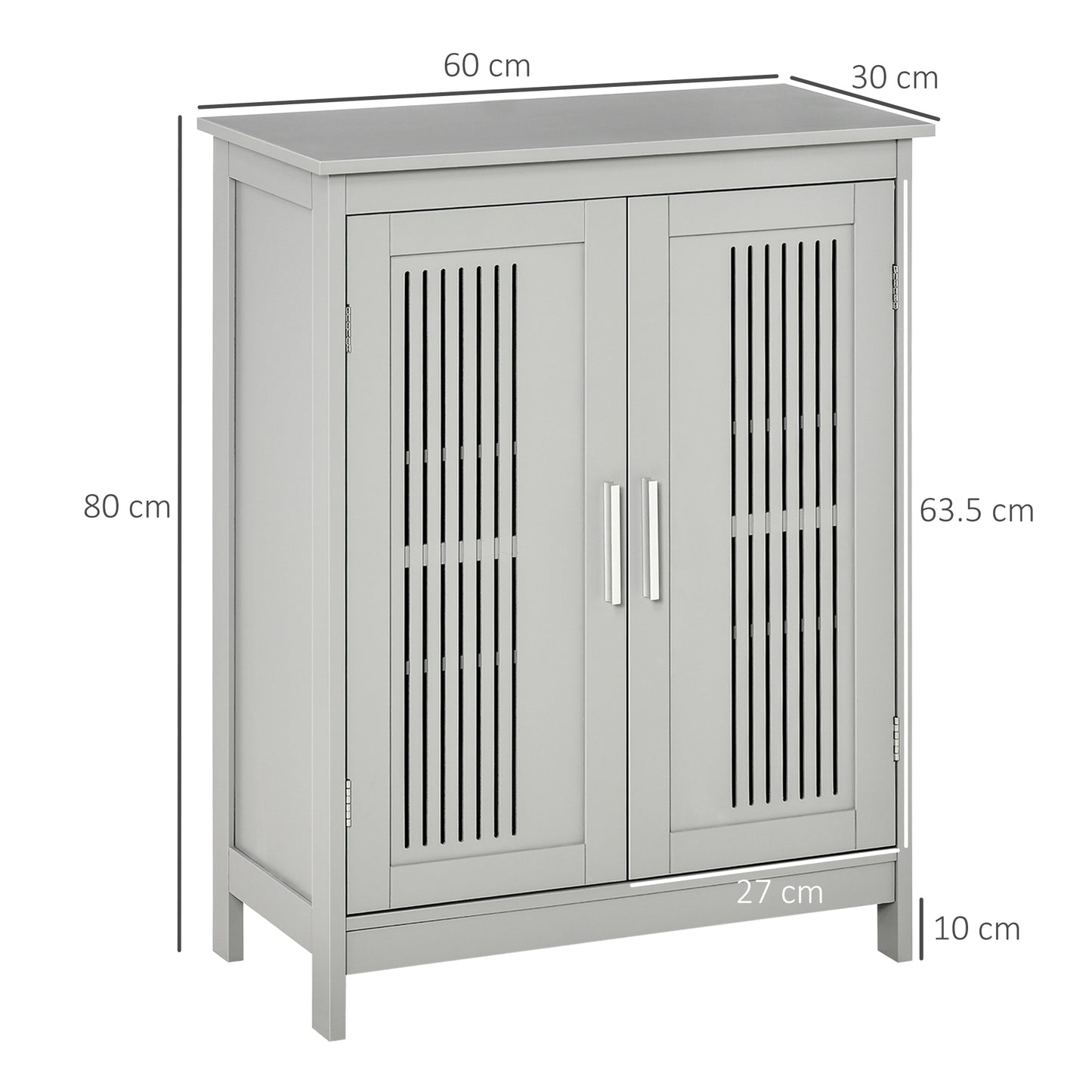 AI62 Decor Kleankin Modern Bathroom Floor Cabinet - Grey