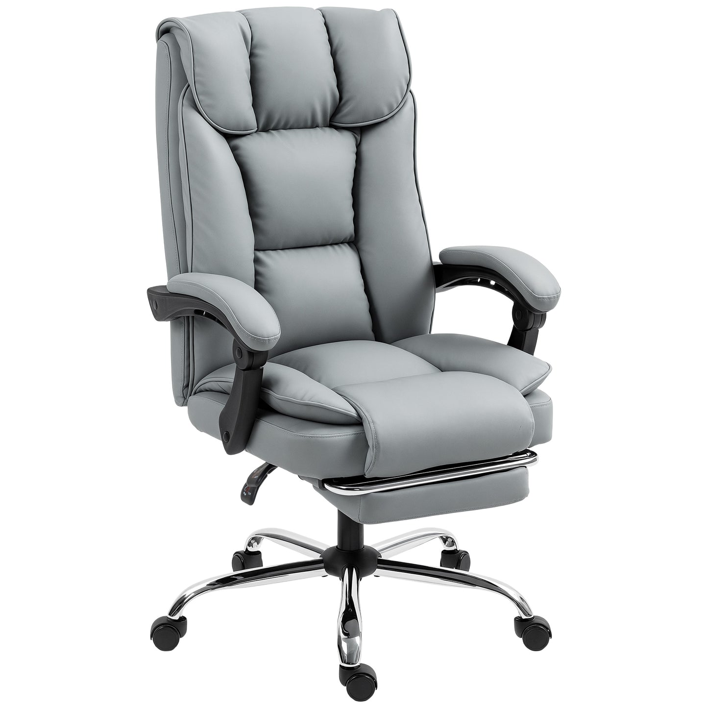 AI62 Decor Reclining Faux Leather Swivel Office Chair -Black