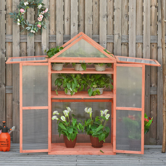 AI62 Decor Garden Cold Frame Greenhouse with Adjustable Shelves – 80x47x138 cm
