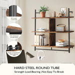 AI62Decor 3-Tier Floating Wall Shelves with Metal Brackets for Bathroom