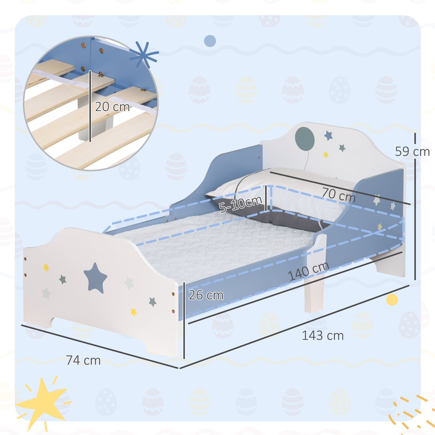 AI62 Decor Toddler Bed With Safe Guardrails