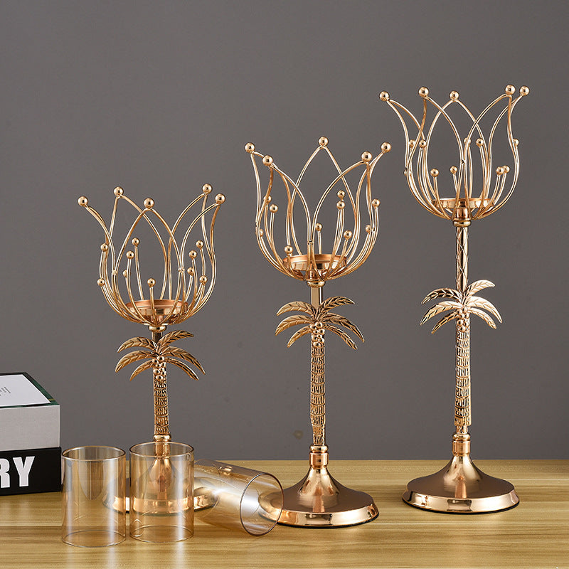 AI62 Decor Wrought Iron Candle Holder for Home Decoration