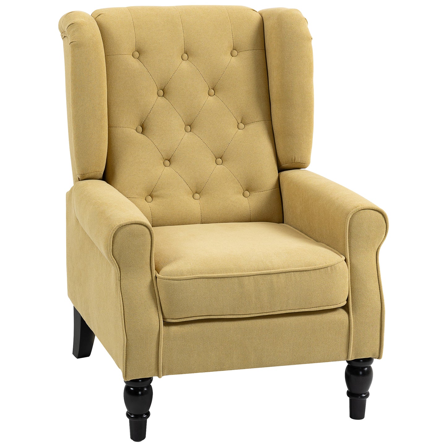 AI62 Decor Wingback Accent Chair, Button Tufted Upholstered – Yellow