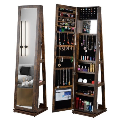 AI62 Decor Full-Length 360° Swivel Jewelry Cabinet Mirror