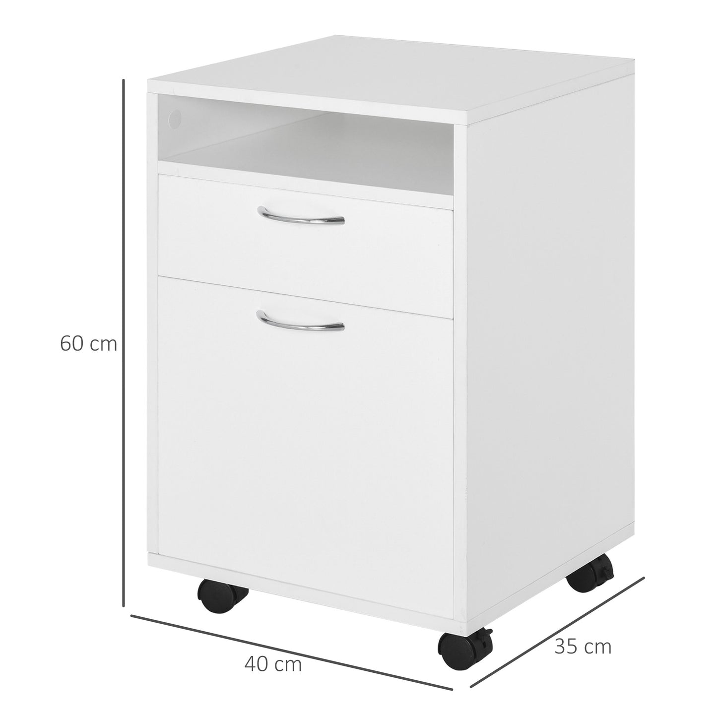 AI62 Decor Compact Filing Cabinet with Wheels & Storage