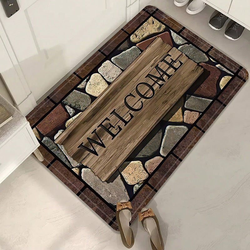 AI62 Decor Cobblestone Non-Slip Welcome Entrance Door Mat