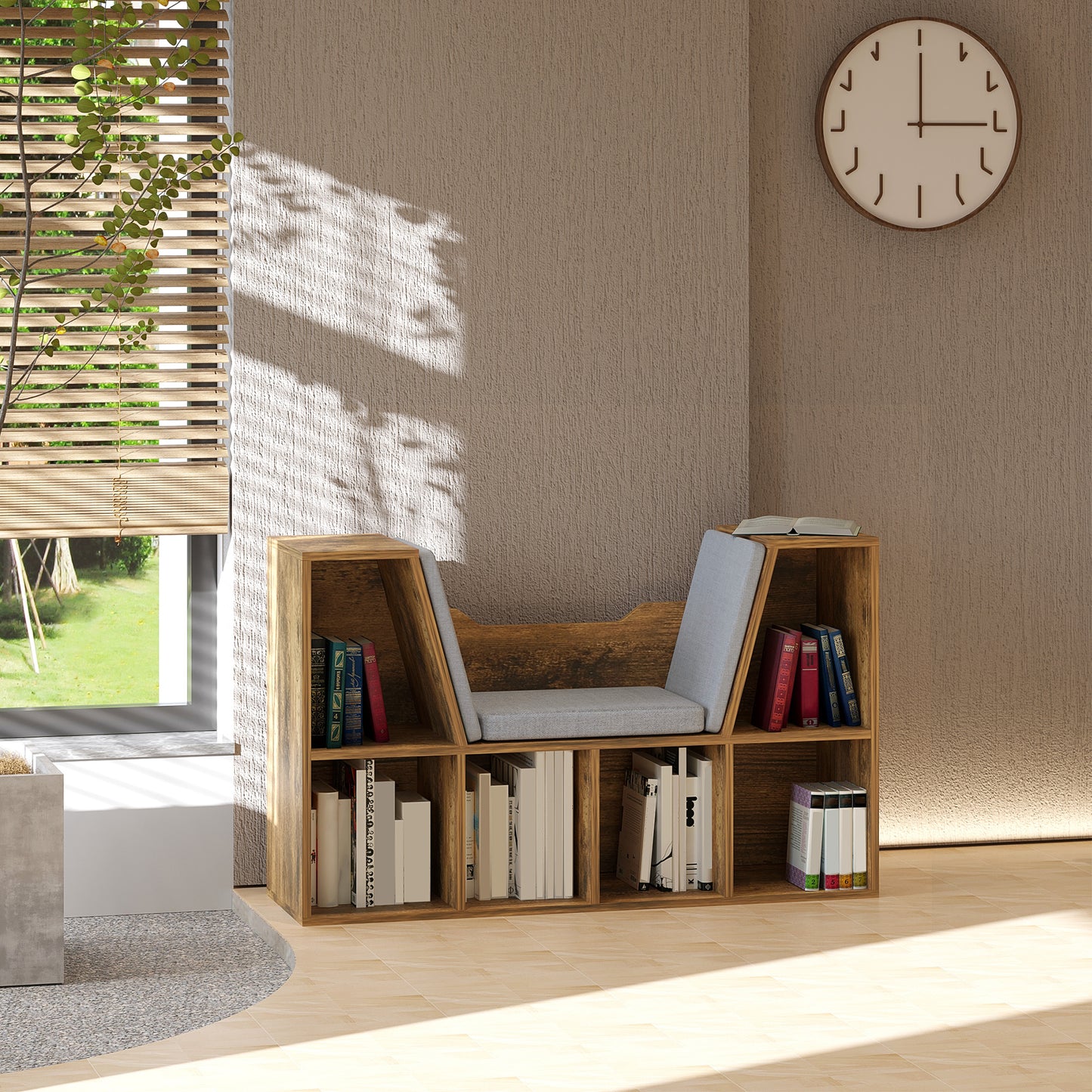 AI62 Decor Cube Bookcase Organizer with Reading Seat