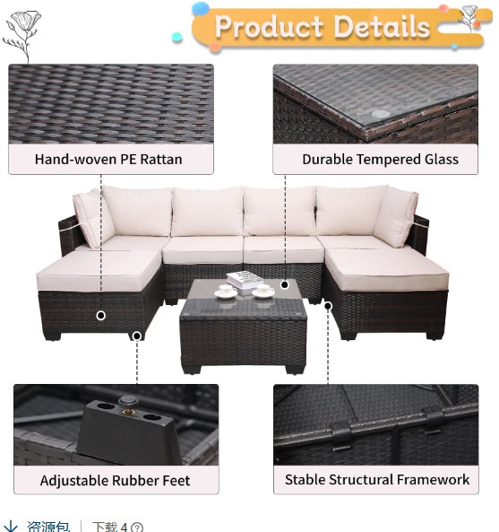 AI62 Decor Outdoor Patio Sofa Furniture Set