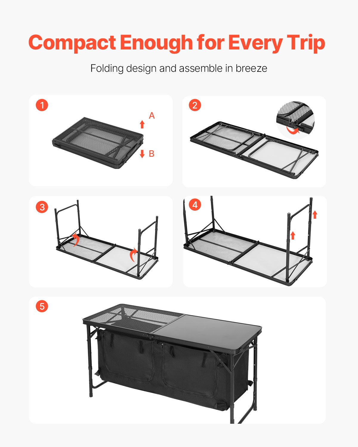 AI62 Decor Portable Camping Cooking Table