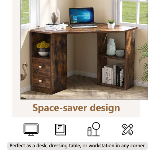 L-Shaped Corner Computer Desk with Storage AI62Decor