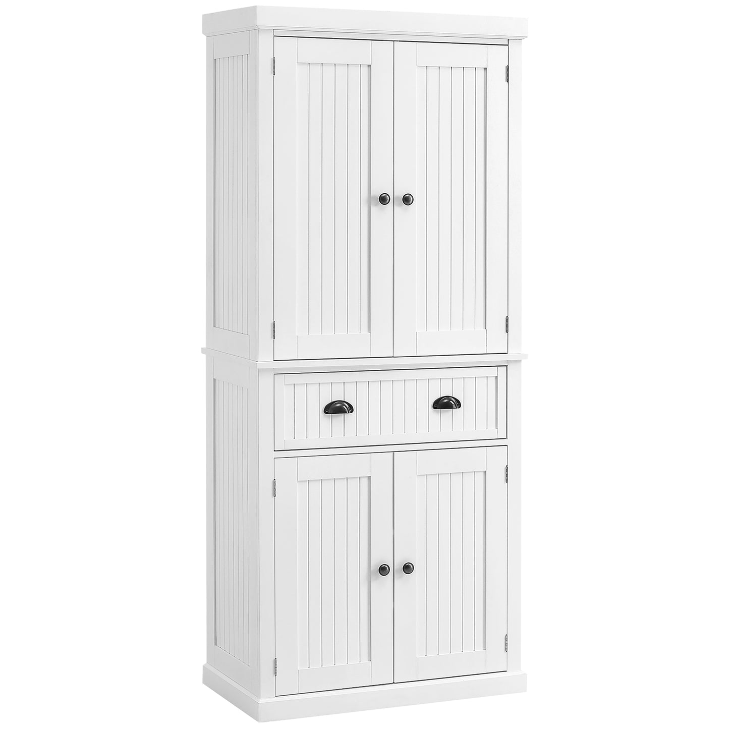 AI62 Decor Kitchen Storage Cabinet With Drawer And Adjustable Shelves - White
