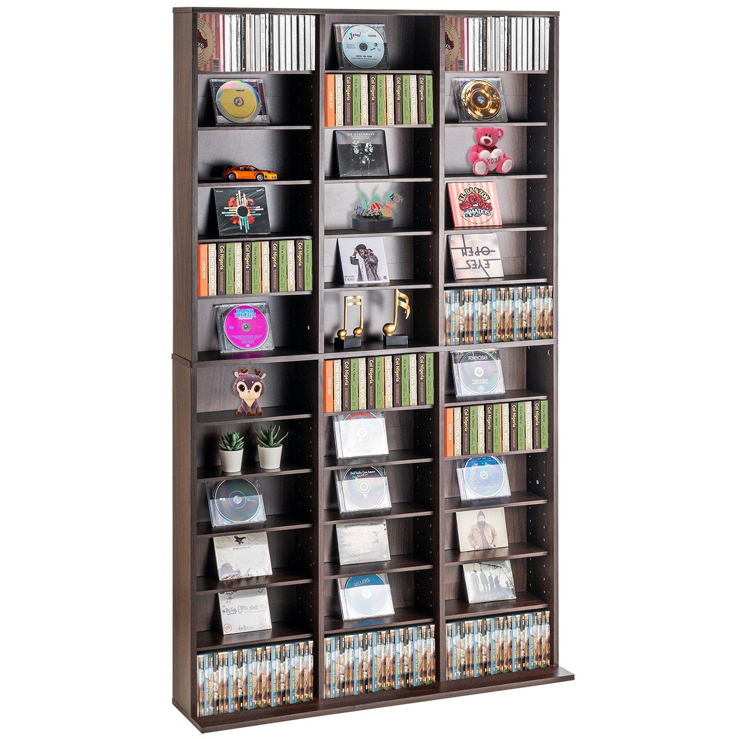 AI62 Decor  Adjustable Media Storage Cabinet for CDs & DVDs – Espresso