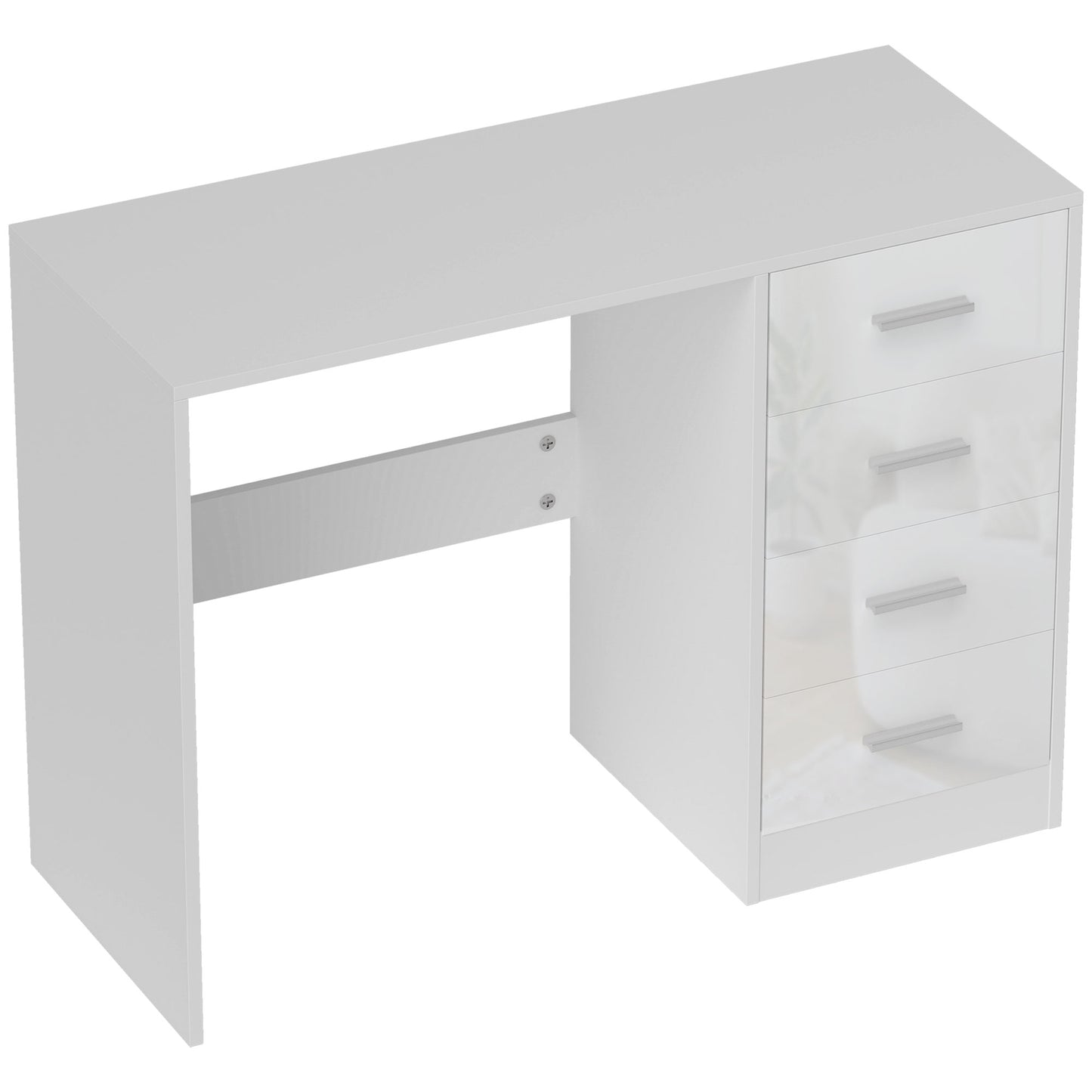 AI62 Decor High Gloss Computer Desk with Drawers, White