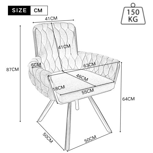 AI62 Decor Velvet Swivel Dining Chair