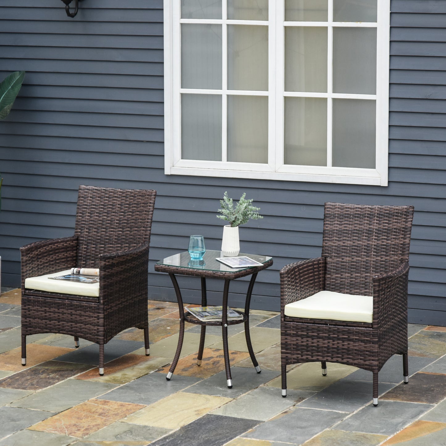 AI62 Decor Three-Piece Rattan Chair Set