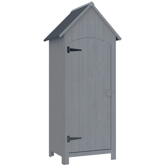AI62 Decor Wooden Garden Storage Shed with 3 Shelves