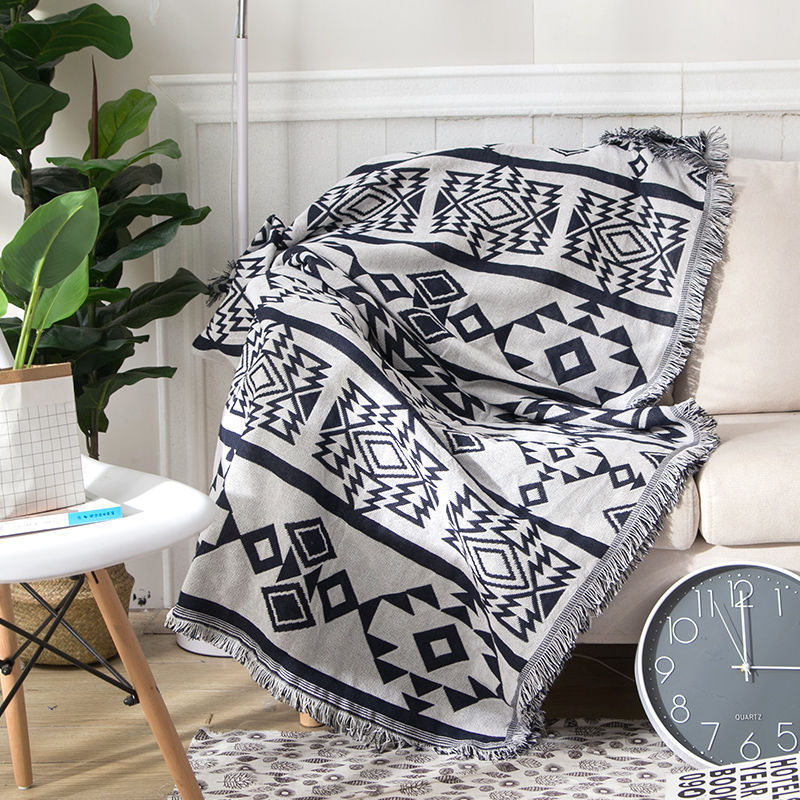 Geometric Cotton Blanket Throw Comforter by Ai62 Decor