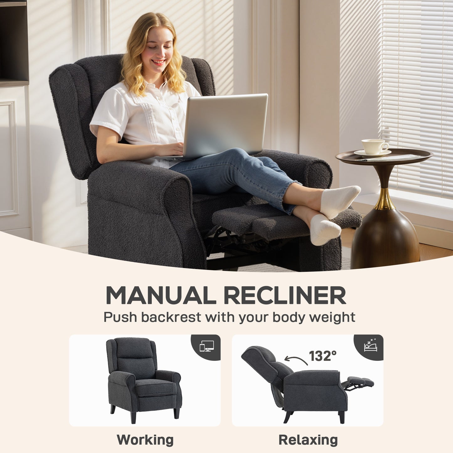 AI62 Decor 132° Recliner Armchair