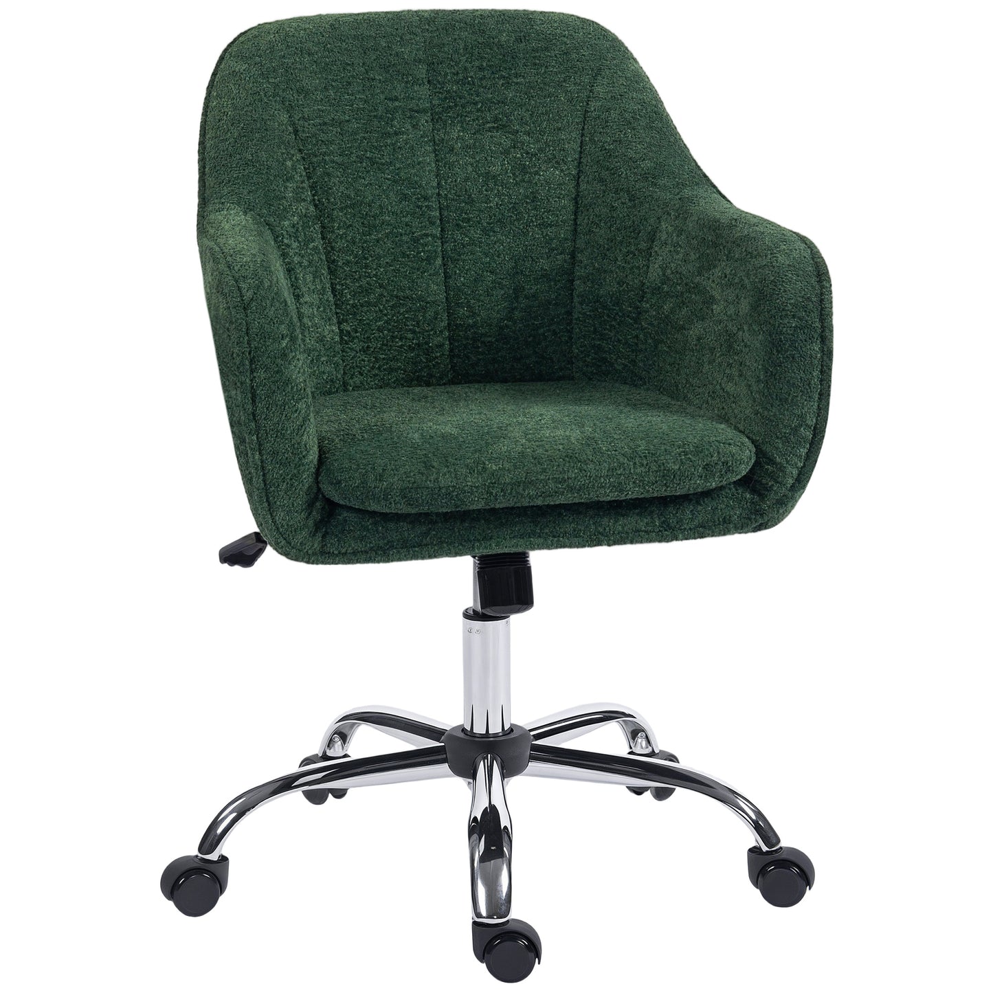 AI62 Decor  Velvet-Feel Office Chair - Dark Green