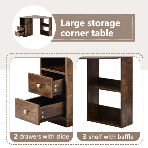 AI62 Decor L-Shaped Corner Computer Desk with Storage