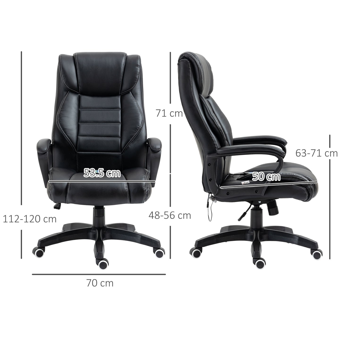 AI62 Decor Vinsetto PU Office Chair With 6-Point Massage – Black