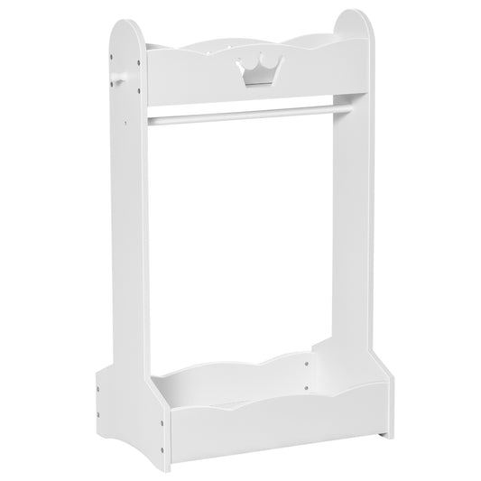 AI62 Decor  Kids Wooden Clothes Rack with Shelves – Freestanding Wardrobe, White
