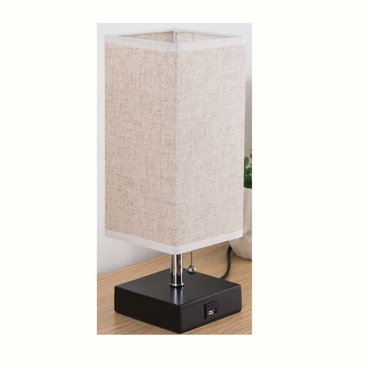 AI62 Decor Linen Square Table Lamp for Study & Bedroom