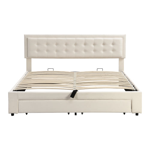 AI62 Decor King Size Upholstered Bed with Storage – 150 x 200 cm