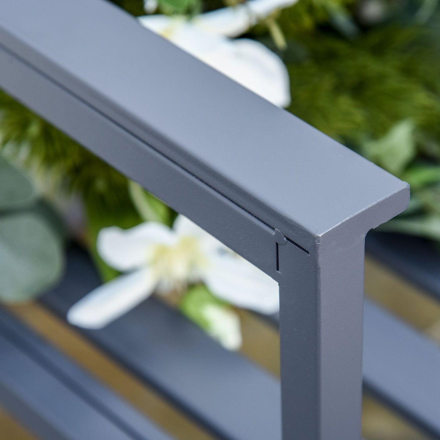AI62 Decor Steel Outdoor Garden Loveseat Bench – Grey
