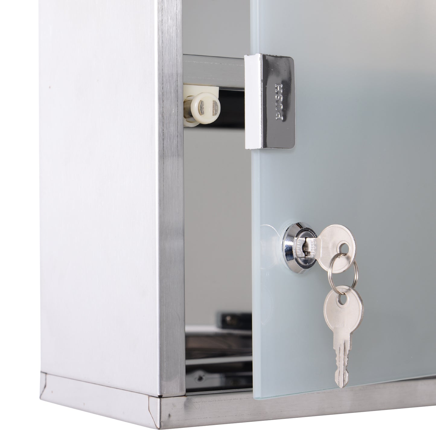 AI62 Decor Wall-Mounted Stainless Steel Medicine Cabinet with Glass Door