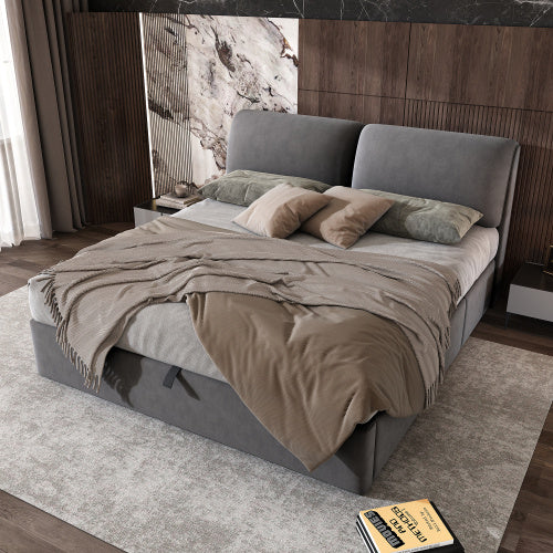 AI62 Decor Upholstered King Size Bed with Hydraulic Mechanism and storage