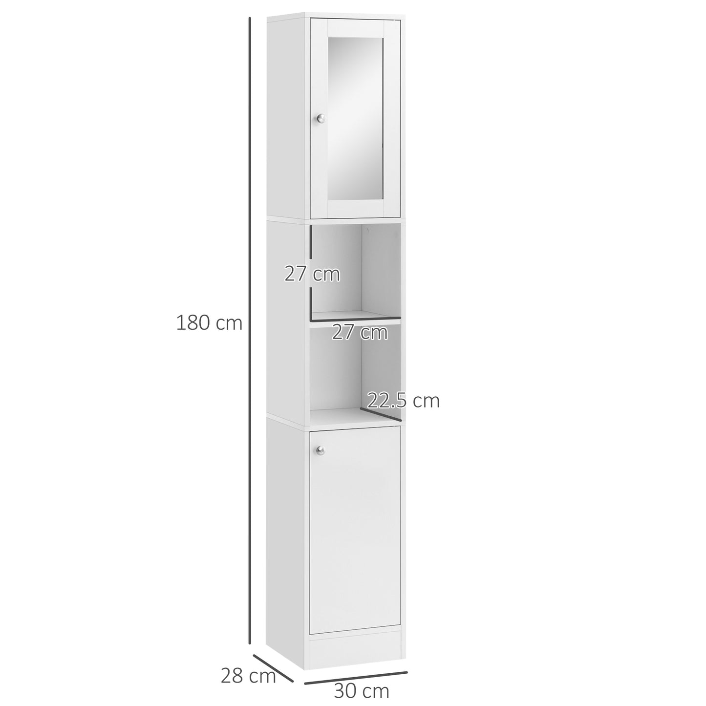 AI62 Decor White Kleankin Freestanding Bathroom Cabinet