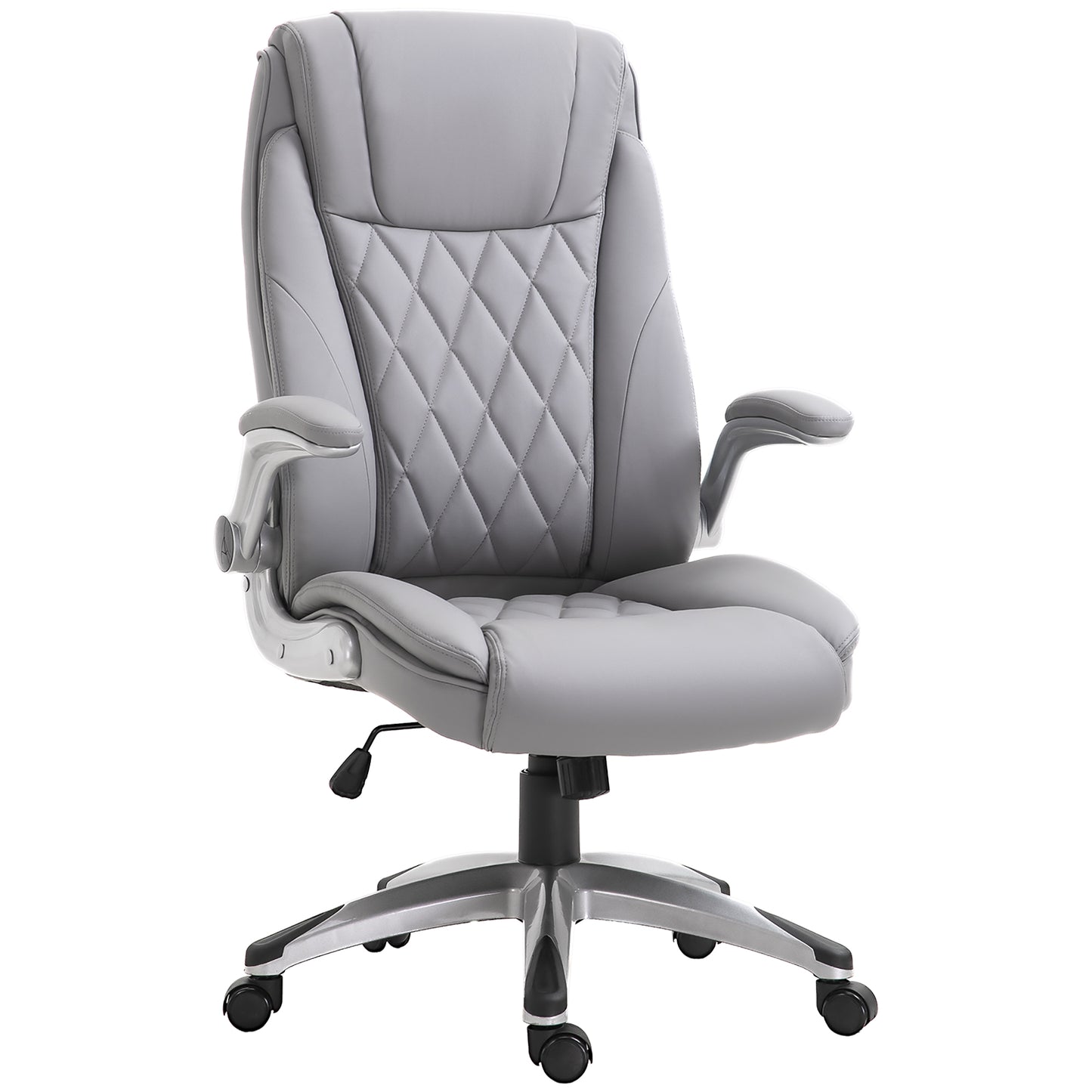 AI62 Decor Vinsetto Faux Leather Executive Swivel Office Chair - Grey
