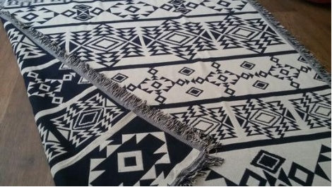 Geometric Cotton Blanket Throw Comforter by Ai62 Decor