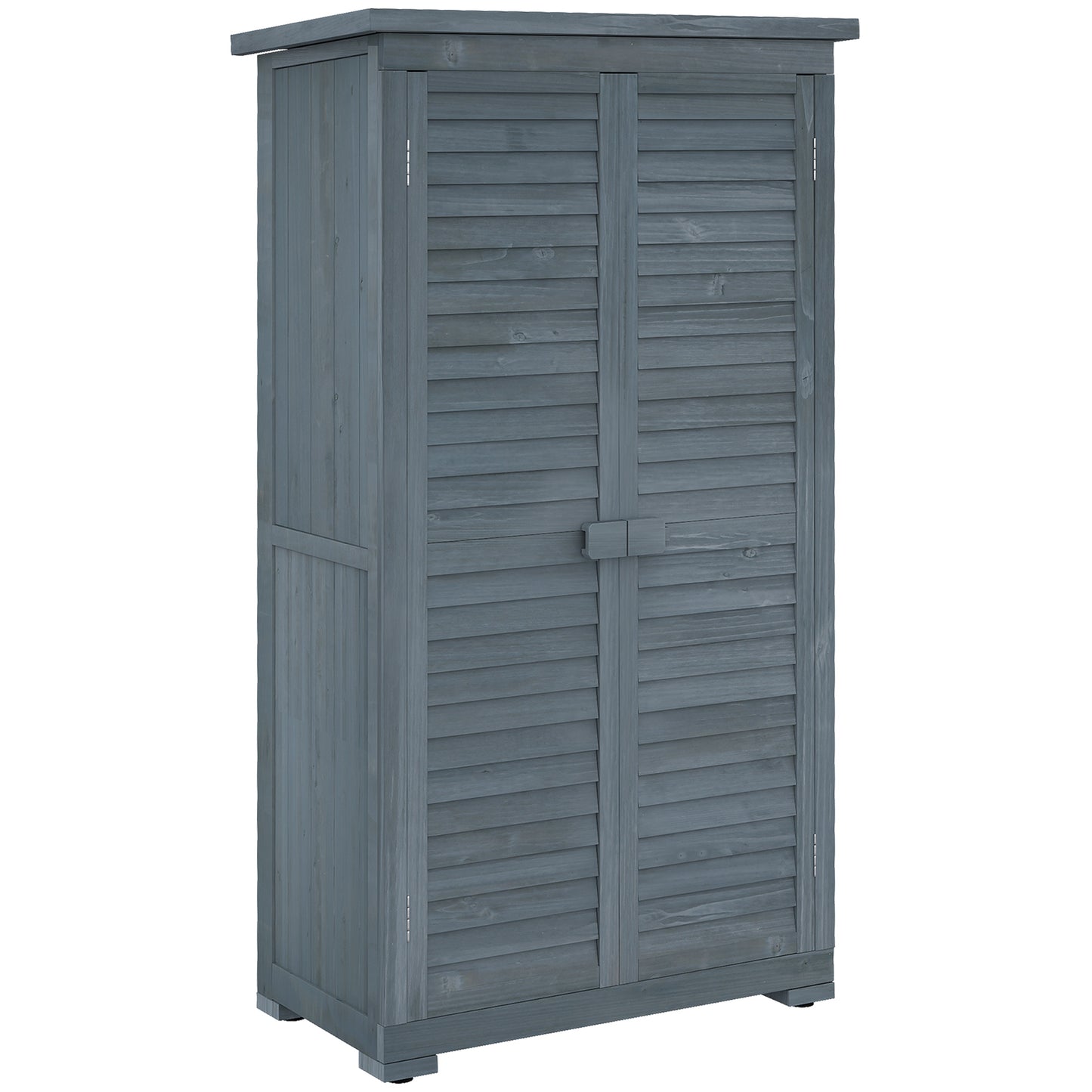 AI62 Decor 39.5 X 79cm Fir Wood Garden Shed - Grey