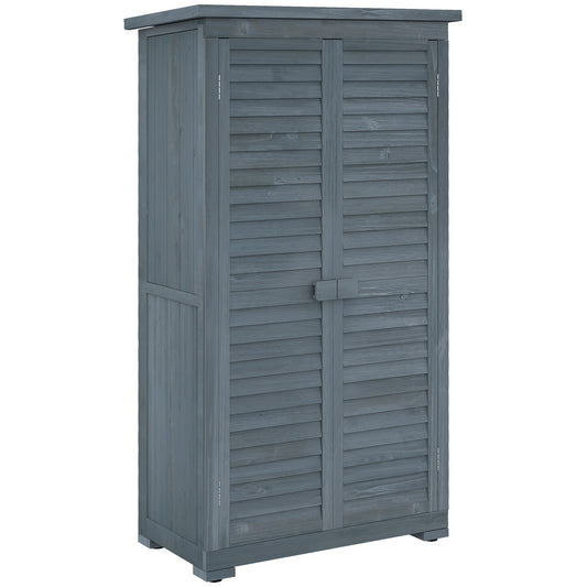 AI62 Decor 39.5 X 79cm Fir Wood Garden Shed - Grey