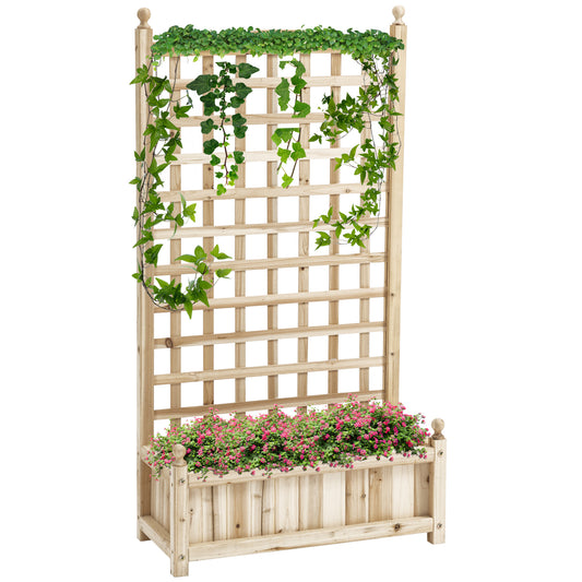 AI62 Decor Wooden Garden Planter with Trellis – Indoor & Outdoor Use