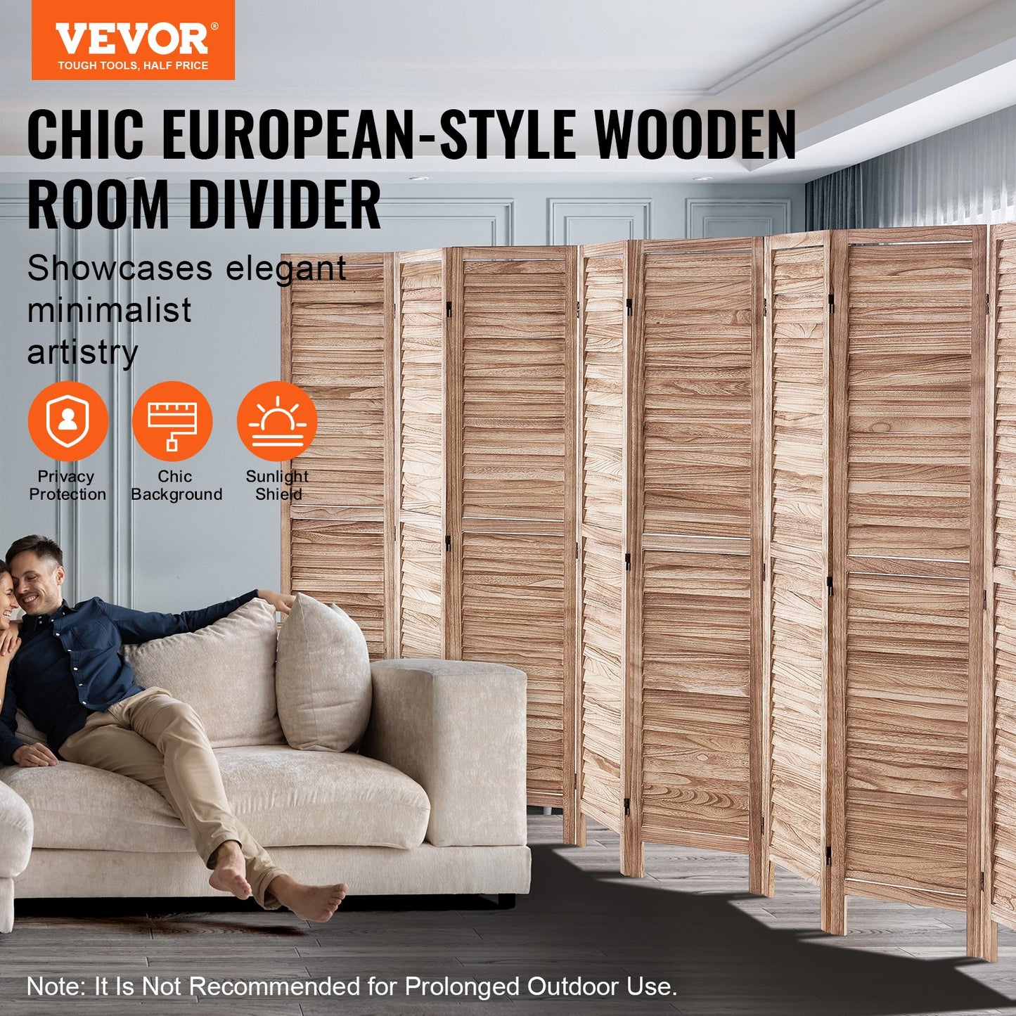AI62 Decor  8-Panel Wood Room Divider