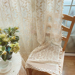 Cotton Linen Crochet Curtains for Living Room AI62Decor